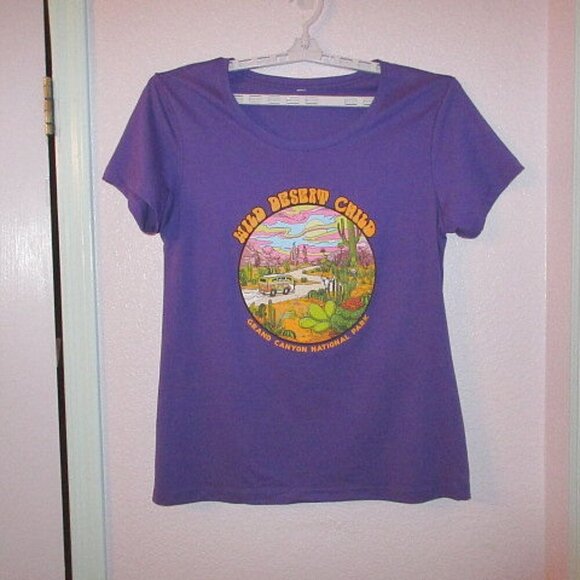 Wild Desert Child T-Shirt Size L Grand Canyon Park Cactus Sunset Road Trip Boho - Picture 1 of 6